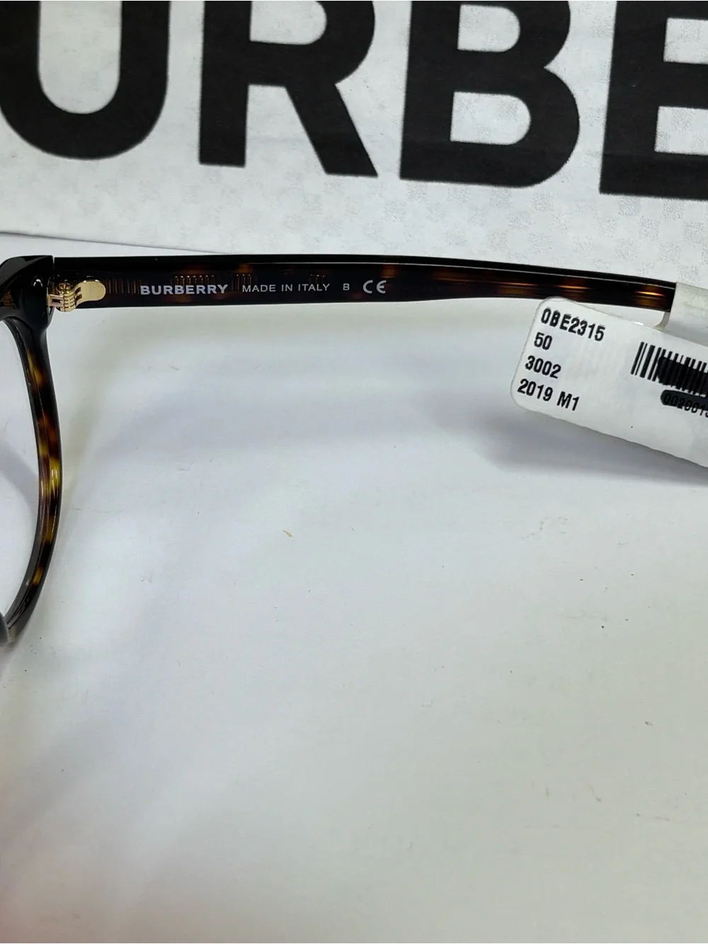 New Burberry B2315 3002 Unisex Tortoiseshell Brown Optical Glasses